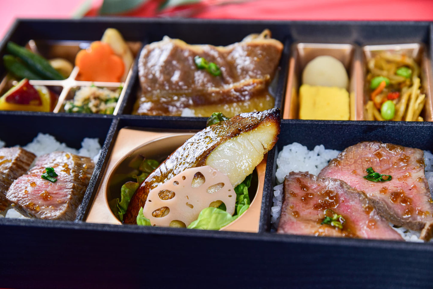 千葉牛 三種の肉と銀ひらす西京焼き御膳