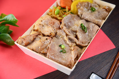 味噌漬け焼豚と鶏もも西京焼き弁当